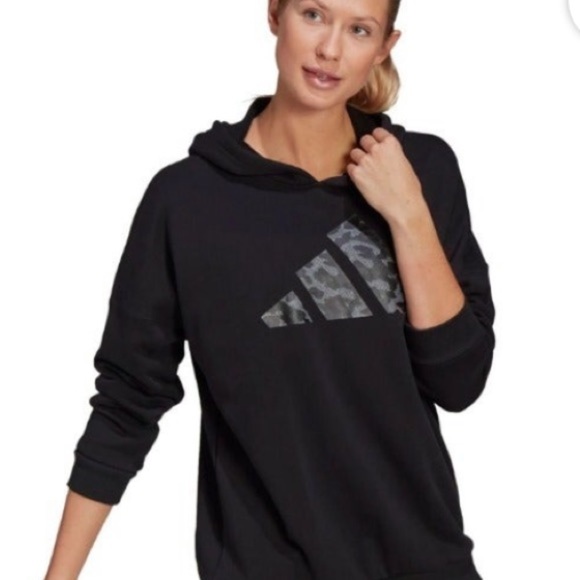 NWT Adidas future icons oversized pullover hoodie black and gray sweatshirt XS​​ - Picture 3 of 13